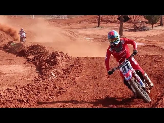 Team Honda HRC's Trey Canard and Cole Seely prepare for the upcoming Lucas Oil Pro Motocross Championship with practice motos at Reynard Raceway in Oklahoma.