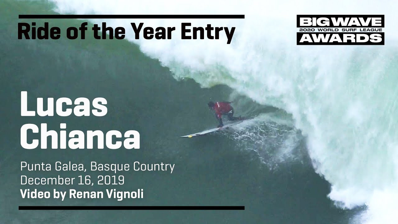 Lucas Chianca (Rio de Janeiro, Brazil) drops in late with an air hop, bottom turns, cuts back a bit, snaps in the hook, pulls in the tube backhand and gets spit out in a Club Sandwich of a ride at Punta Galea, Basque Country on December 16, 2019. Video by Renan VIgnoli. An entry in the Ride of the Year Award category of the 2020 WSL Big Wave Awards. For more information see www.WorldSurfLeague.com/bigwaveawards