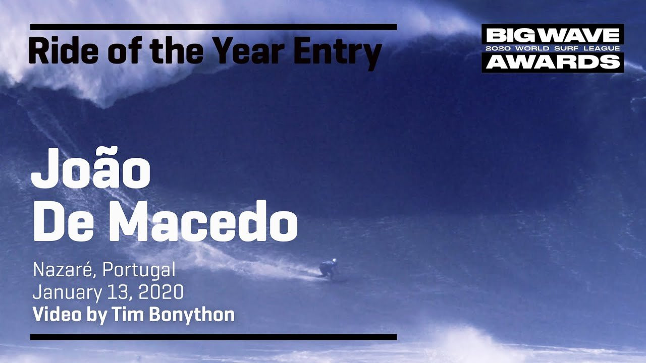 João De Macedo (Sintra, Portugal) drives hard off the bottom and into the hook on a looming wall at Praia do Norte, Nazaré, Portugal on January 13, 2020. Video by Tim Bonython/SwellChasers. An entry in the Ride of the Year Award category of the 2020 WSL Big Wave Awards. For more information see www.WorldSurfLeague.com/bigwaveawards