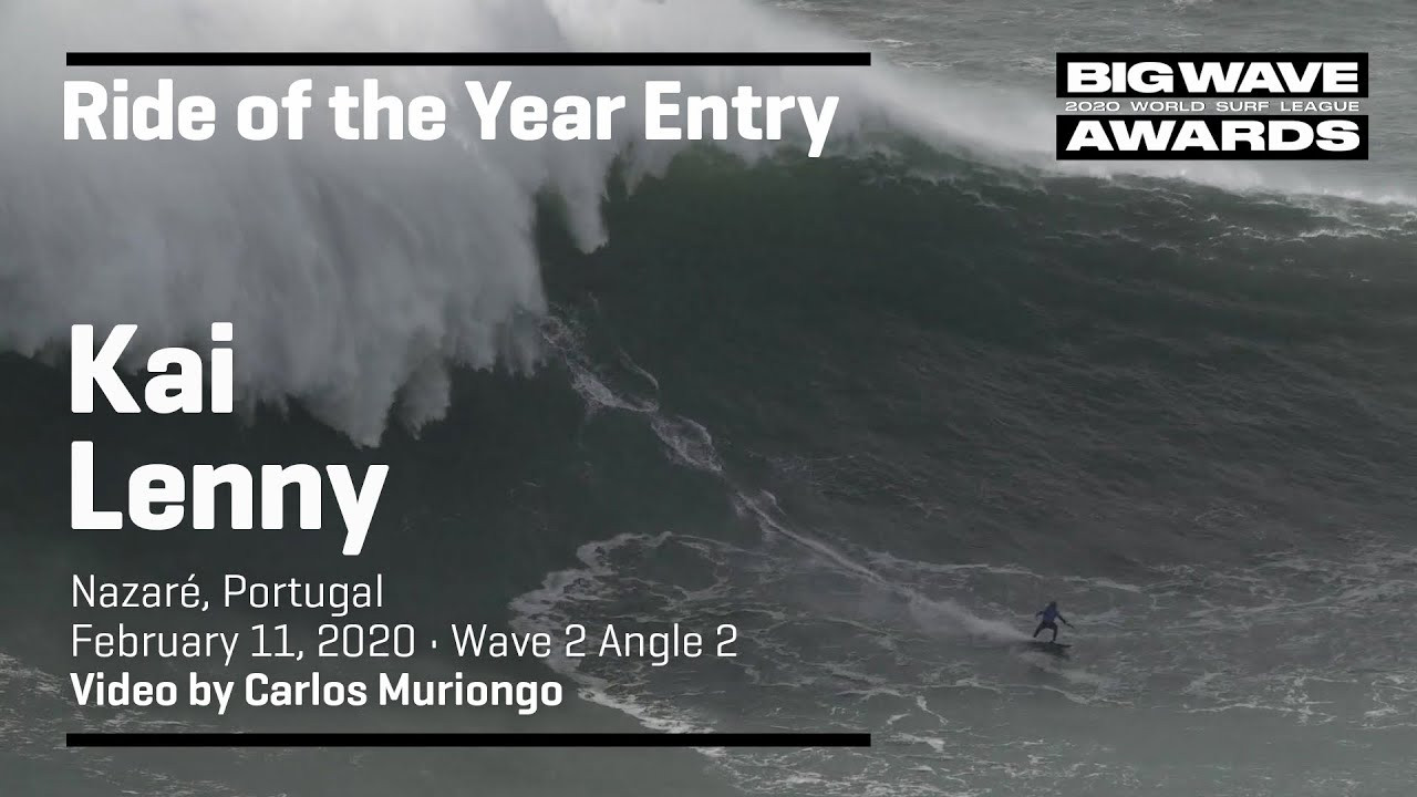 Kai Lenny (Paia, Hawaii, USA) turns it on and careens through a critical section during the Nazaré Tow Surfing Challenge at Praia do Norte, Nazaré, Portugal on February 11, 2020. Wave 2 angle 2. Video by Carlos Muriongo. An entry in the Ride of the Year Award category of the 2020 WSL Big Wave Awards. For more information see www.WorldSurfLeague.com/bigwaveawards