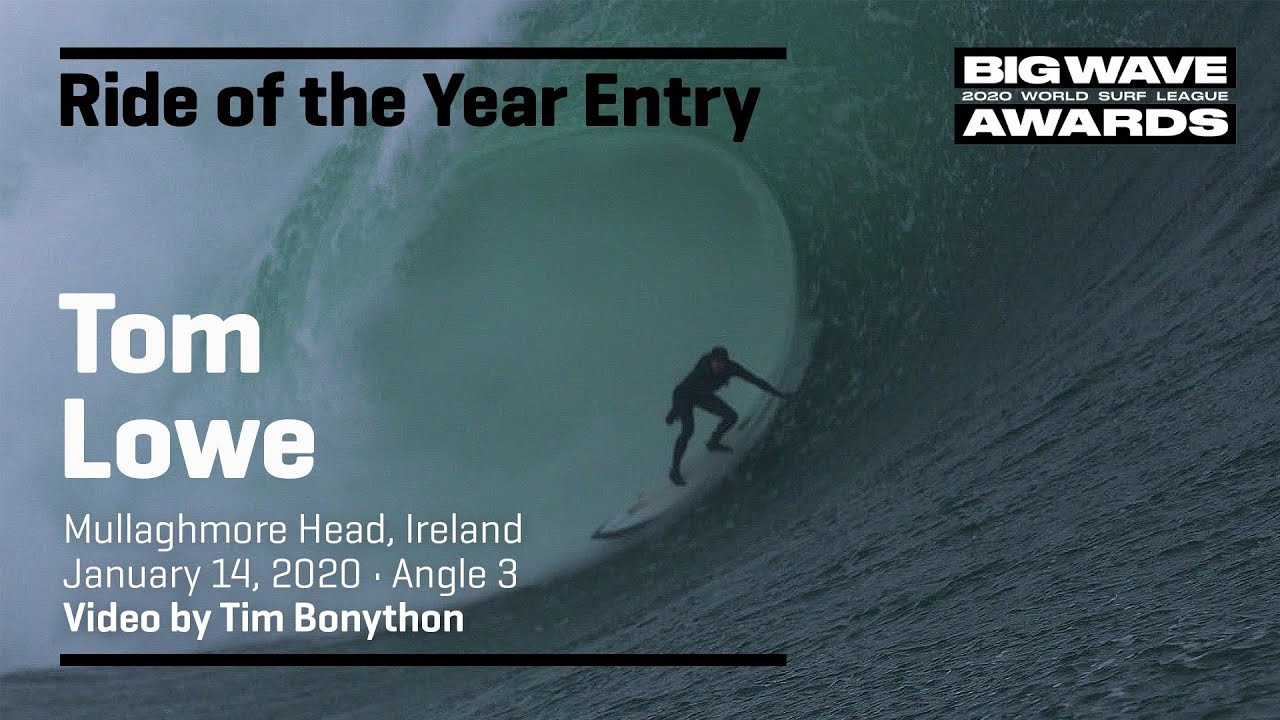 Tom Lowe (St. Ives, Cornwall, United Kingdom) paddles in and gets insanely piped at Mullaghmore Head, Ireland on January 14, 2020. Angle 3. Video by Tim Bonython. An entry in the Ride of the Year Award category of the 2020 WSL Big Wave Awards. For more information see www.WorldSurfLeague.com/bigwaveawards