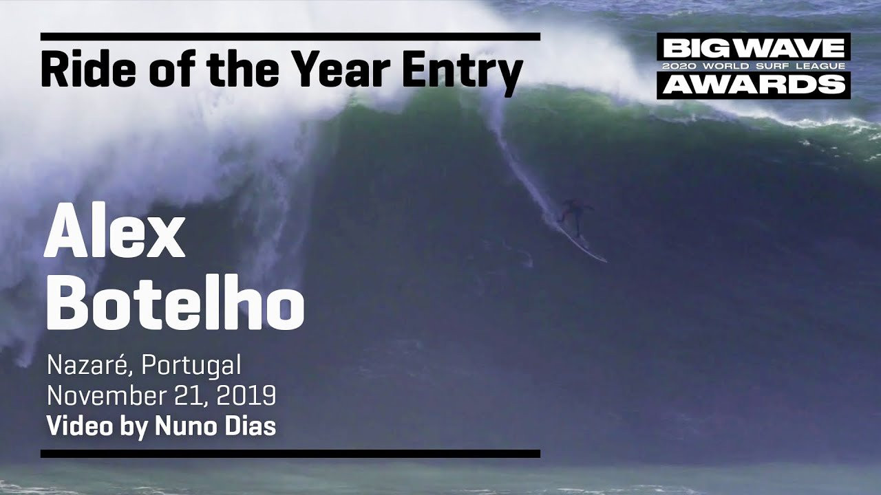 Alex Botelho (Lagos, Portugal) paddles in the old fashioned way and asserts his backside dominance against a tall afternoon wall at Praia do Norte, Nazaré, Portugal on November 21, 2019. Video by Nuno Dias. An entry in the Ride of the Year Award category of the 2020 WSL Big Wave Awards. For more information see www.WorldSurfLeague.com/bigwaveawards