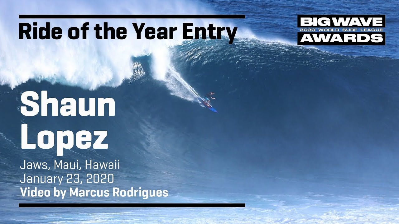 Shaun Lopez (Haiku, Hawaii, USA) nails a booming lefthander at Jaws, Maui, Hawaii on January 23, 2020. Video by Marcus Rodrigues. An entry in the Ride of the Year Award category of the 2020 WSL Big Wave Awards. For more information see www.WorldSurfLeague.com/bigwaveawards