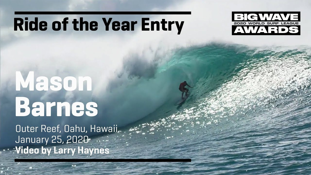 Mason Barnes (Wrightville Beach, North Carolina, USA) slides in and finds some shade at Outer Reef, Oahu, Hawaii on January 25, 2020. Video by Larry Haynes. An entry in the Ride of the Year Award category of the 2020 WSL Big Wave Awards. For more information see www.WorldSurfLeague.com/bigwaveawards