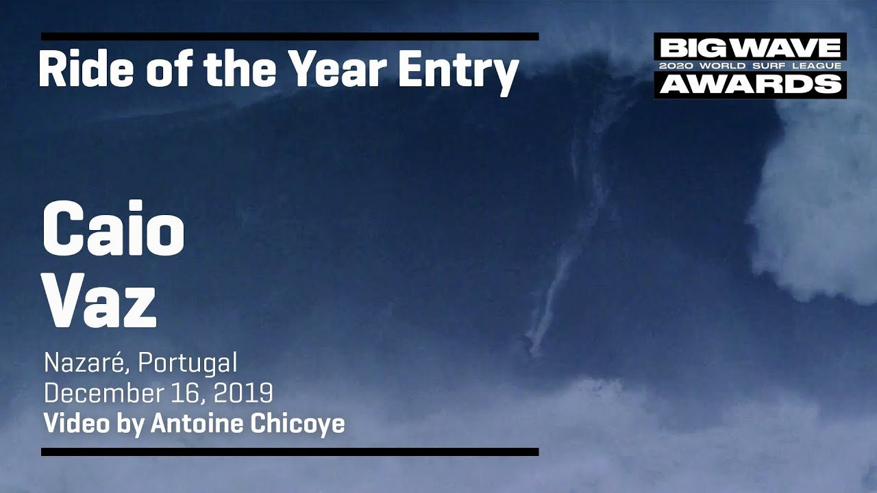 Caio Vaz (Rio de Janeiro, Brazil) is captured in a third angle as he drops into the abyss amidst the mist at Praia do Norte, Nazaré, Portugal on December 16, 2019. Video by Antoine Chicoye. An entry in the Ride of the Year Award category of the 2020 WSL Big Wave Awards. For more information see www.WorldSurfLeague.com/bigwaveawards.