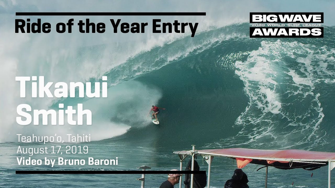 Tikanui Smith (Moorea, French Polynesia) casually hurtles through the maw of an execptionally thick South Pacific ledge at Teahupo'o, Tahiti on August 17, 2019. Video by Bruno Baroni. An entry in the Ride of the Year Award category of the 2020 WSL Big Wave Awards. For more information see www.WorldSurfLeague.com/bigwaveawards