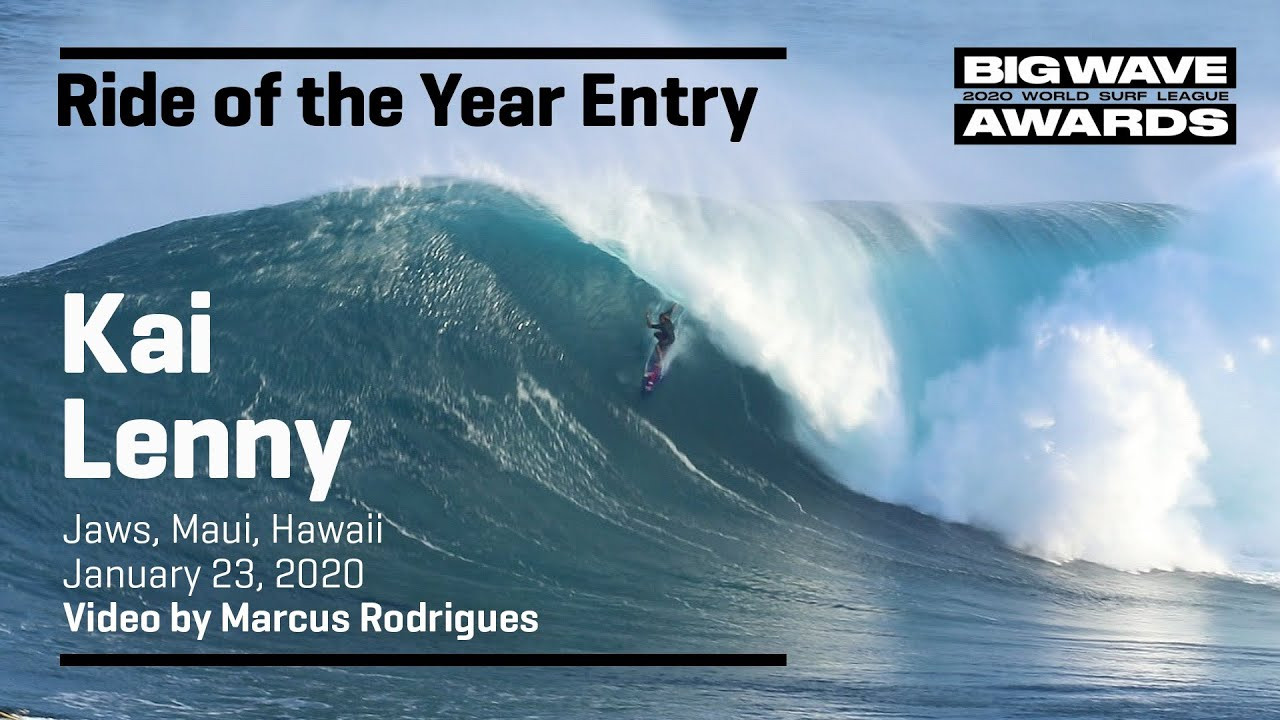 Kai Lenny (Paia, Hawaii, USA) paddles hard, swings low and then high and twists into a sweet barrel at Jaws, Maui, Hawaii on January 23, 2020. Video by Marcus Rodrigues. An entry in the Ride of the Year Award category of the 2020 WSL Big Wave Awards. For more information see www.WorldSurfLeague.com/bigwaveawards