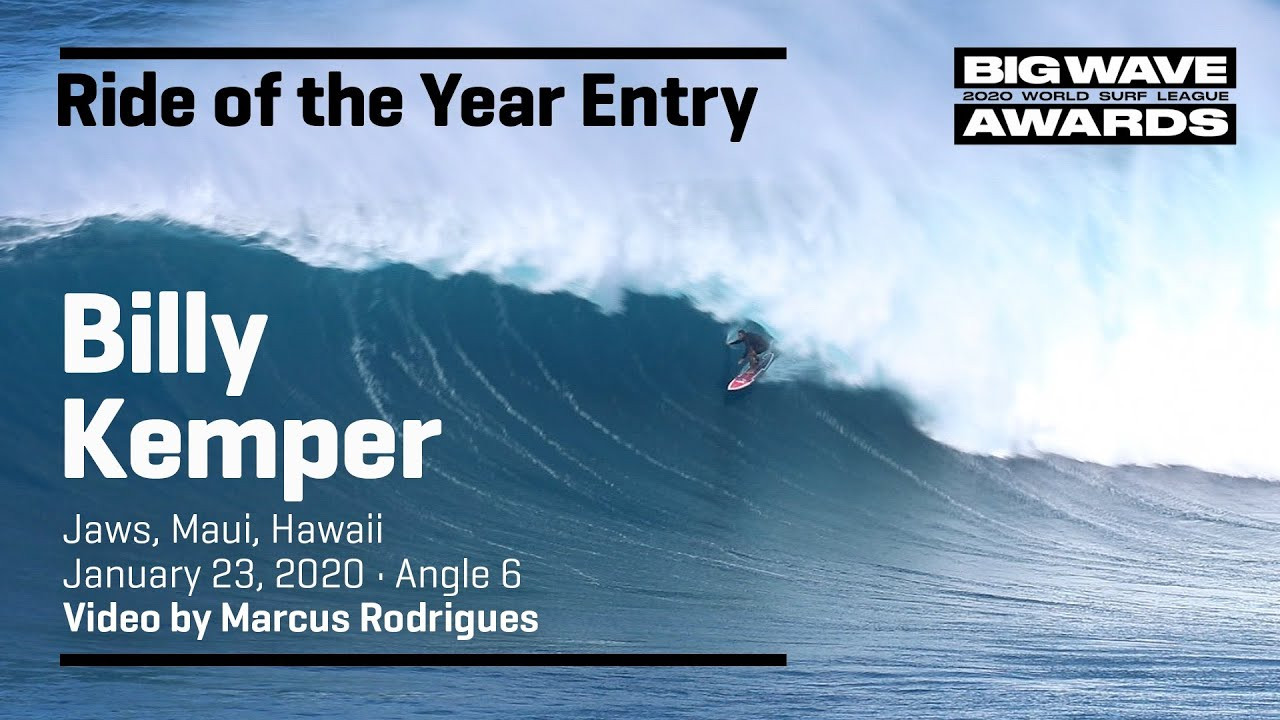 Billy Kemper (Haiku, Hawaii, USA) drives it live he stole it through one of the longest big wave barrels ever seen at Jaws, Maui, Hawaii on January 23, 2020. Angle 6. Video by Marcus Rodrigues. An entry in the Ride of the Year Award category of the 2020 WSL Big Wave Awards. For more information see www.WorldSurfLeague.com/bigwaveawards