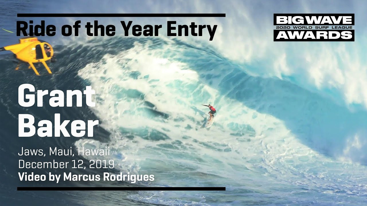 Grant Baker (Durban, South Africa) draws a classic precise line across a foamy beast at Jaws, Maui, Hawaii on December 12, 2020. Video by Marcus Rodrigues. An entry in the Ride of the Year Award category of the 2020 WSL Big Wave Awards. For more information see www.WorldSurfLeague.com/bigwaveawards