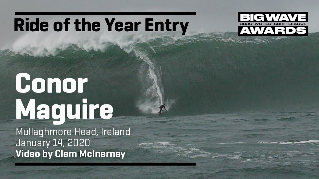 Conor Maguire (Bundoran, Ireland) pulls into the barrel and manages to somehow iron-leg his way back out at Mullaghmore Head, Ireland on January 14, 2020.. Video by Clem McInerney. An entry in the Ride of the Year Award category of the 2020 WSL Big Wave Awards. For more information see www.WorldSurfLeague.com/bigwaveawards