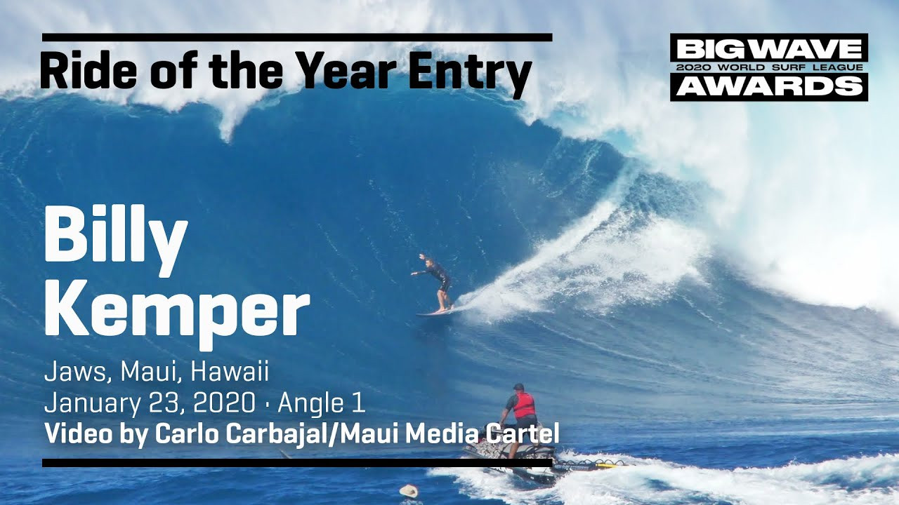 Billy Kemper (Haiku, Hawaii, USA) powers in on sheer will and fires body and board through one of the longest big wave barrels ever seen at Jaws, Maui, Hawaii on January 23, 2020. Angle 1. Video by Carlo Carbajal/Maui Media Cartel. An entry in the Ride of the Year Award category of the 2020 WSL Big Wave Awards. For more information see www.WorldSurfLeague.com/bigwaveawards