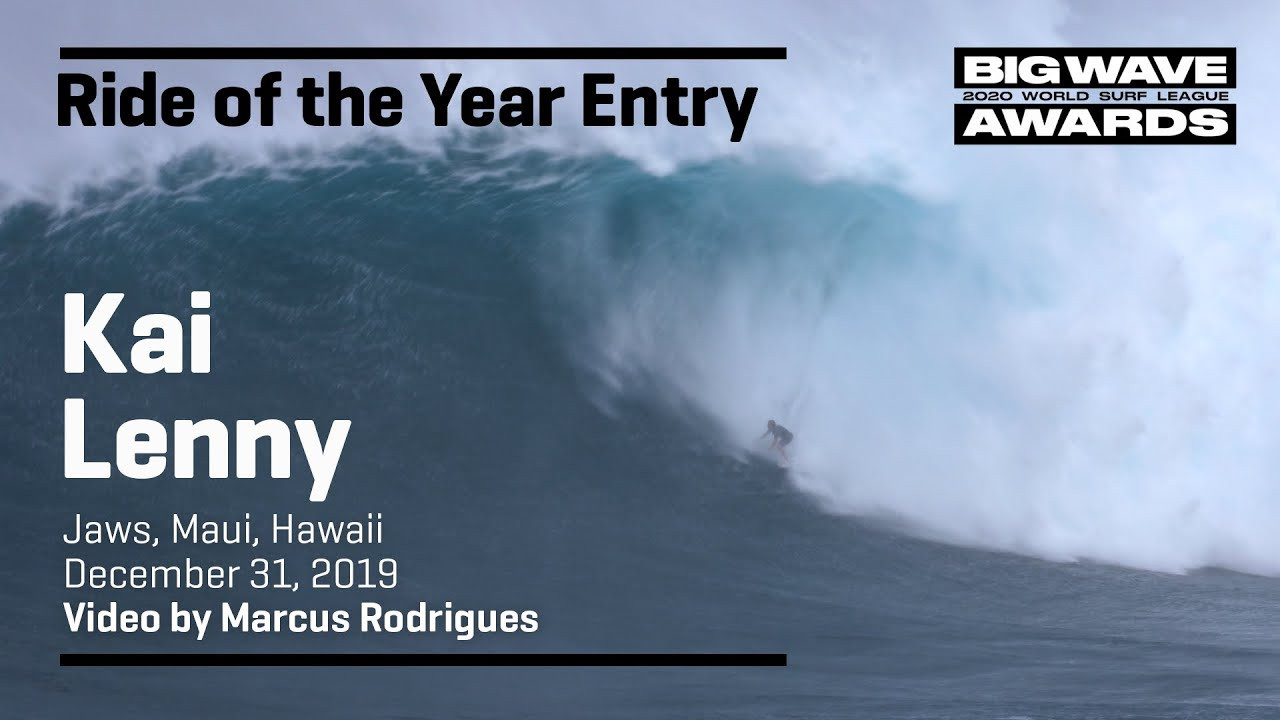 Kai Lenny (Paia, Hawaii, USA) tows into a huge outside set and blazes a trail through the unknown at Jaws, Maui, Hawaii on December 31, 2019. Video by Marcus Rodrigues. An entry in the Ride of the Year Award category of the 2020 WSL Big Wave Awards. For more information see www.WorldSurfLeague.com/bigwaveawards