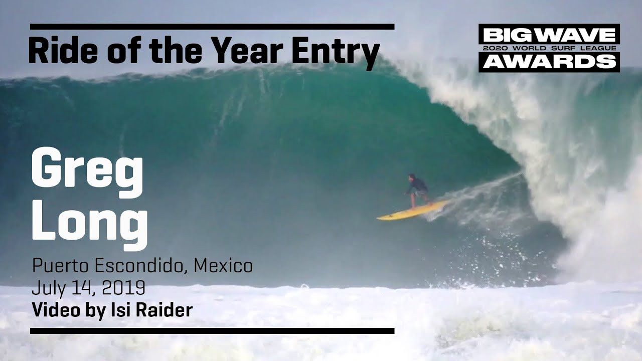 Greg Long (San Clemente, California, USA) snags a beast and stalls and stalls for the barrel at Puerto Escondido, Oaxaca, Mexico on July 14, 2019. Video by Isi Raider. An entry in the Ride of the Year Award category of the 2020 WSL Big Wave Awards. For more information see www.WorldSurfLeague.com/bigwaveawards