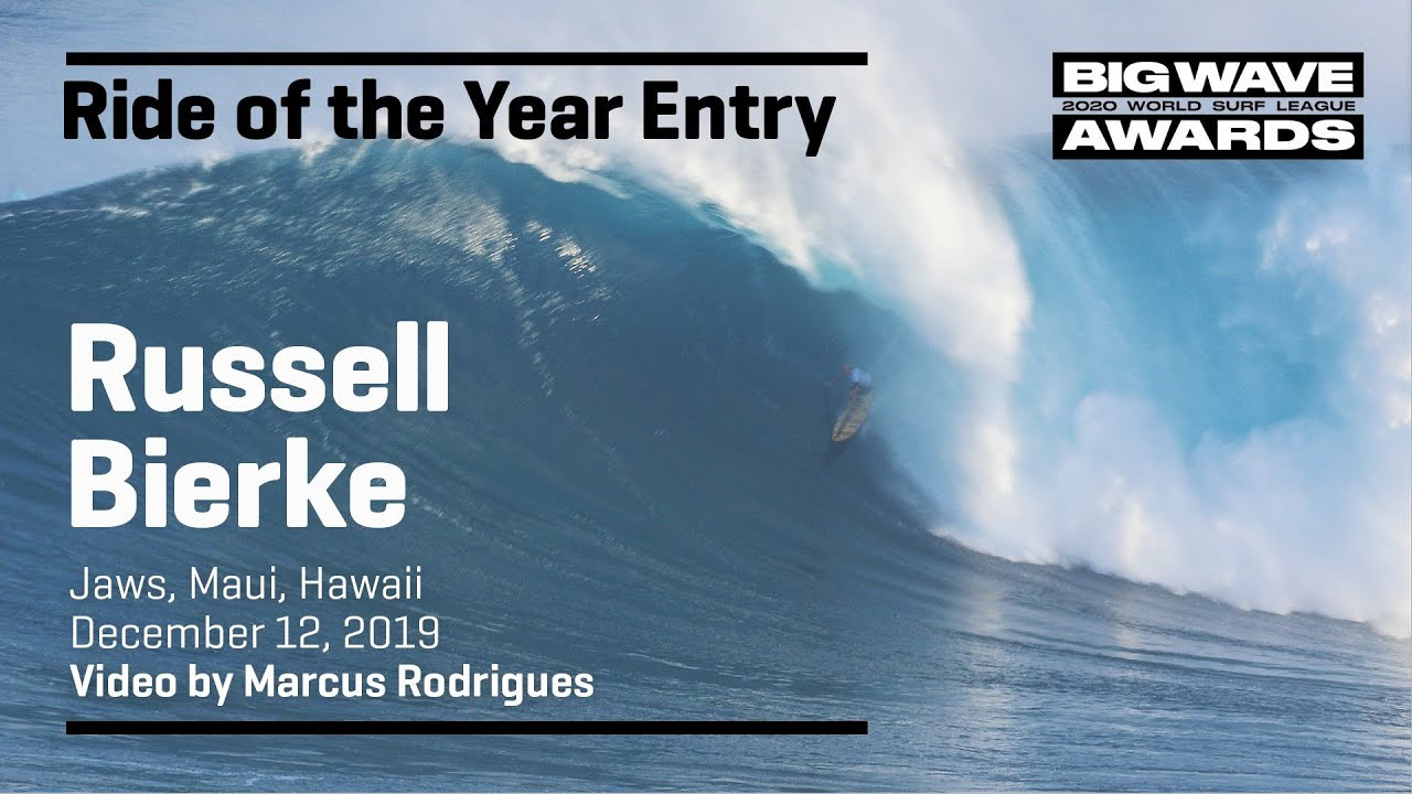 Russell Bierke (Ulladulla, NSW, Australia) sets the tone with the wave of the day during the cbdMD Jaws Big Wave Championships at Pe'ahi, Maui, Hawaii on December 12, 2019. Video by Marcus Rodrigues. An entry in the Ride of the Year Award category of the 2020 WSL Big Wave Awards. For more information see www.WorldSurfLeague.com/bigwaveawards