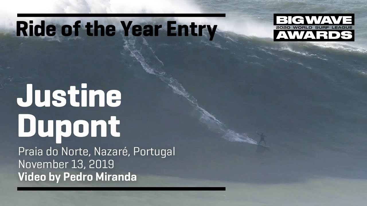 Justine Dupont (Seignosse, France) takes charge of a massive wall and glides through to victory at Praia do Norte, Nazaré, Portugal on November 13, 2019. Video by Pedro Miranda. An entry in the Ride of the Year Award category of the 2020 WSL Big Wave Awards. For more information see www.WorldSurfLeague.com/bigwaveawards