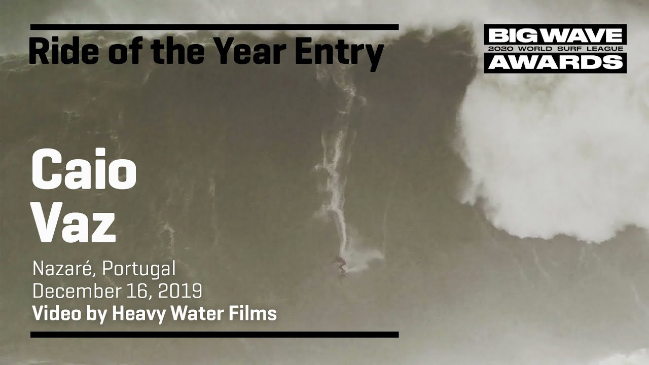 Caio Vaz (Rio de Janeiro, Brazil) is seen in a second angle as he drops into the abyss amidst the mist at Praia do Norte, Nazaré, Portugal on December 16, 2019. Video by Heavy Water Films. An entry in the Ride of the Year Award category of the 2020 WSL Big Wave Awards. For more information see www.WorldSurfLeague.com/bigwaveawards.