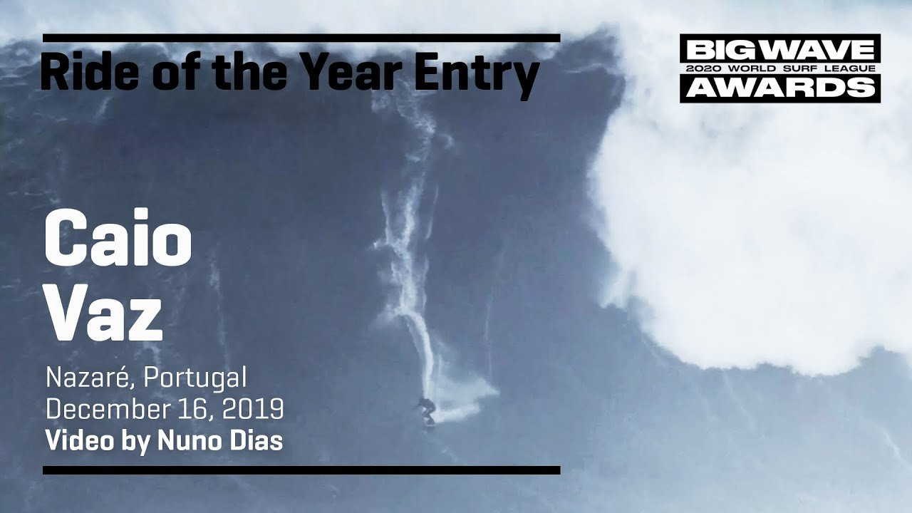 Caio Vaz (Rio de Janeiro, Brazil) drops into the abyss amidst the mist at Praia do Norte, Nazaré, Portugal on December 16, 2019. Video by Nuno Dias. An entry in the Ride of the Year Award category of the 2020 WSL Big Wave Awards. For more information see www.WorldSurfLeague.com/bigwaveawards.