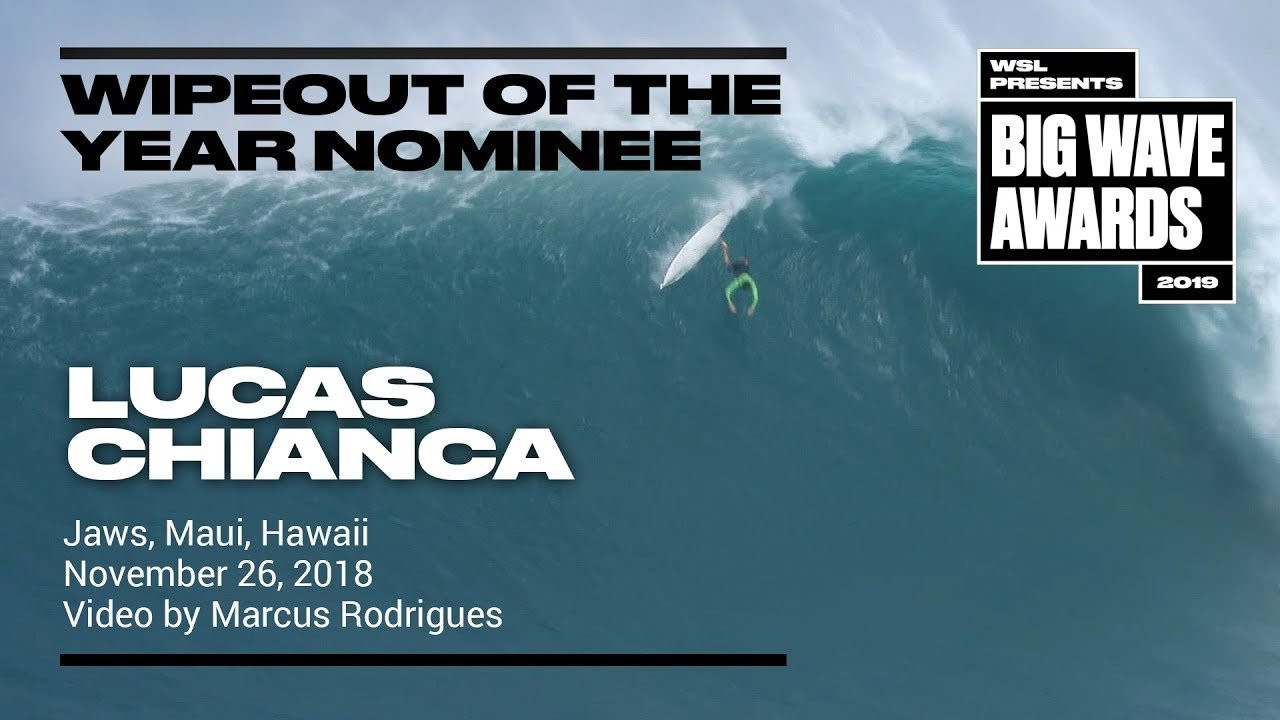 Lucas Chianca (Rio de Janeiro, Brazil) tries his hand against the notorious "Maui Glass" and finds himself airborne shortly thereafter at Jaws, Maui, Hawaii on November 26, 2018. Video by Marcus Rodrigues. A Nominee in the Wipeout of the Year Award category of the 2019 WSL Big Wave Awards. For more information see www.WorldSurfLeague.com/bigwaveawards.