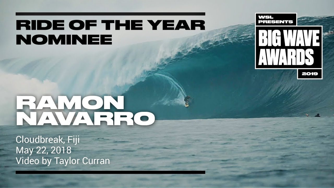 Ramon Navarro (Pichilemu, Chile) tow in and drives cleanly through an arena-sized tube at Cloudbreak, Fiji on May 22, 2018. Video by Taylor Curran. A nominee in the Ride of the Year Award category of the 2019 WSL Big Wave Awards. For more information see www.WorldSurfLeague.com/bigwaveawards.