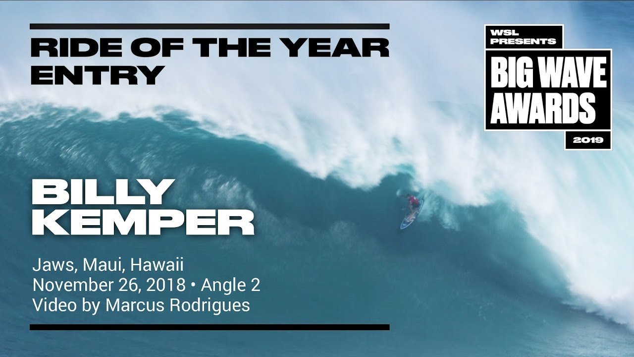Billy Kemper (Haiku, Hawaii, USA) defies the laws of nature and pulls into a massive, lengthy barrel only to be denied at the last moment at Jaws, Maui, Hawaii on November 26, 2018. Angle 2. Video by Marcus Rodrigues. An entry in the Ride of the Year Award category of the 2019 WSL Big Wave Awards. For more information see An entry in the Ride of the Year Award category of the 2019 WSL Big Wave Awards. For more information see www.WorldSurfLeague.com/bigwaveawards