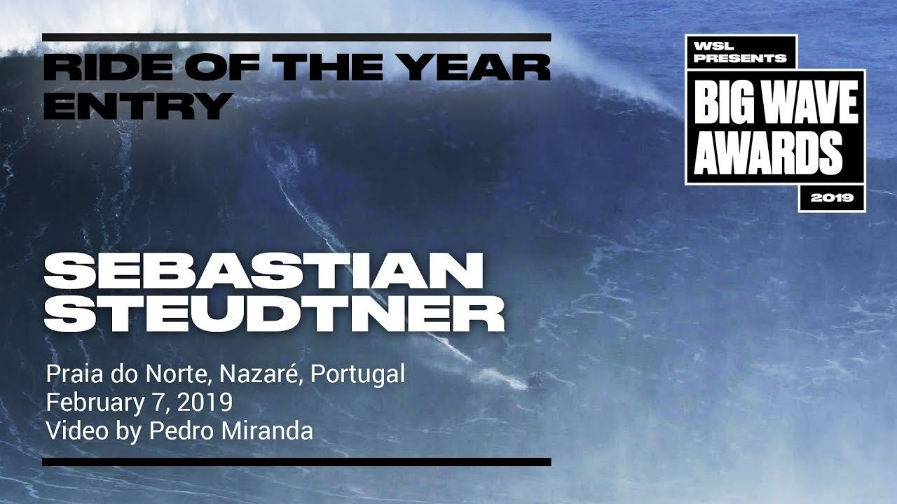 Sebastian Steudtner (Nuremberg, Germany) flies in to a looming peak with a jet pilot precision and rockets successfully to the shoulder at Praia do Norte, Nazaré, Portugal on February 7, 2019. Video by Pedro Miranda. An entry in the Ride of the Year Award category of the 2019 WSL Big Wave Awards. For more information see An entry in the Ride of the Year Award category of the 2019 WSL Big Wave Awards. For more information see www.WorldSurfLeague.com/bigwaveawards