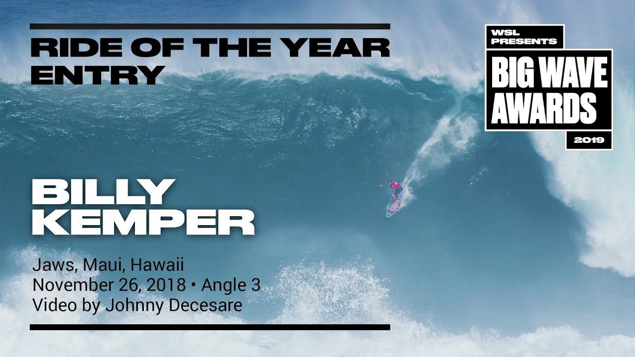 Billy Kemper (Haiku, Hawaii, USA) paddles in like a beast on fire and goes all in for a monumental barrel only to be denied at the last moment at Jaws, Maui, Hawaii on November 26, 2018. Angle 3. Video by Johnny Decesare. An entry in the Ride of the Year Award category of the 2019 WSL Big Wave Awards. For more information see An entry in the Ride of the Year Award category of the 2019 WSL Big Wave Awards. For more information see www.WorldSurfLeague.com/bigwaveawards