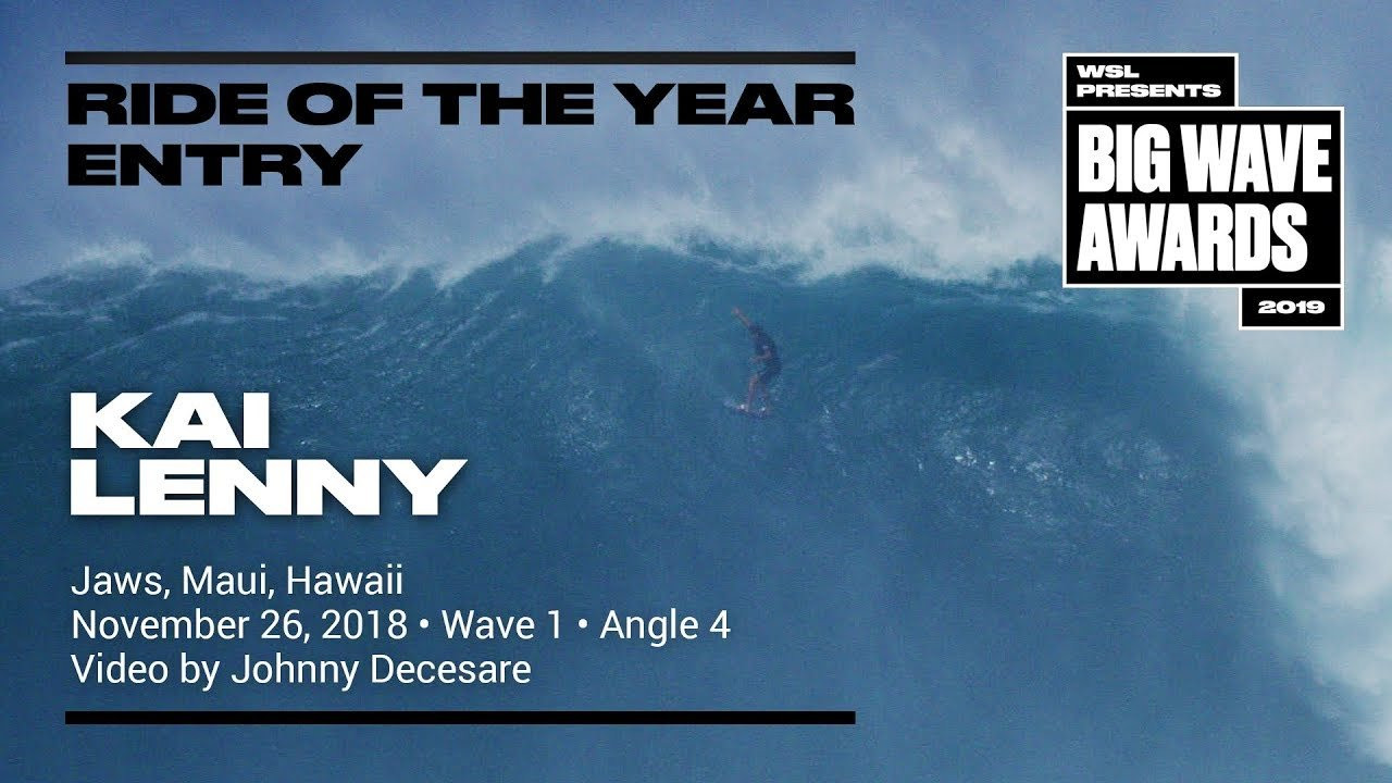 Kai Lenny (Paia, Hawaii, USA) is seen in yet another fourth angle tighter view as he tows into a windy bomb, heads for the lip and has to take a trip into Maui airspace to recover nicely at Jaws, Maui, Hawaii on November 26, 2018. Angle 4. Video by Johnny Decesare An entry in the Ride of the Year Award category of the 2019 WSL Big Wave Awards. For more information see www.WorldSurfLeague.com/bigwaveawards