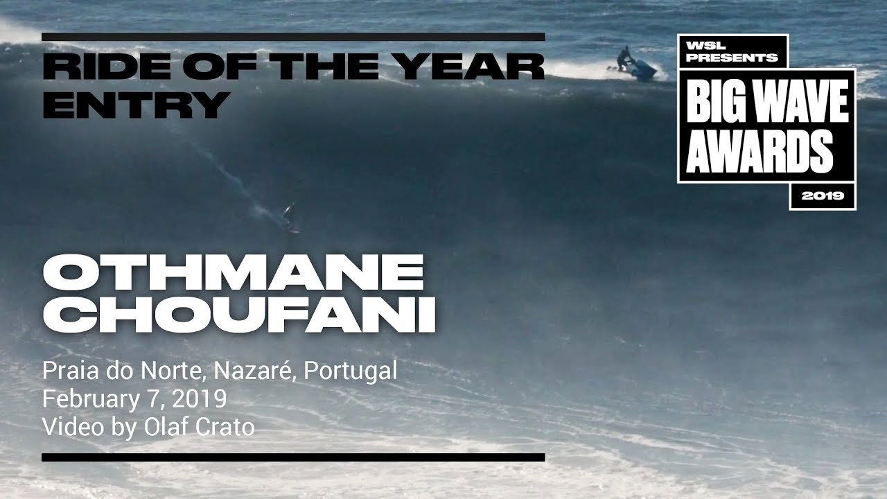 Othmane Choufani (Agadir, Morocco) whips in on a big afternoon lefthander and carves his way smoothly to victory on the shoulder at Praia do Norte, Nazaré, Portugal on February 7, 2019. Video by Olaf Crato. An entry in the Ride of the Year Award category of the 2019 WSL Big Wave Awards. For more information see An entry in the Ride of the Year Award category of the 2019 WSL Big Wave Awards. For more information see www.WorldSurfLeague.com/bigwaveawards