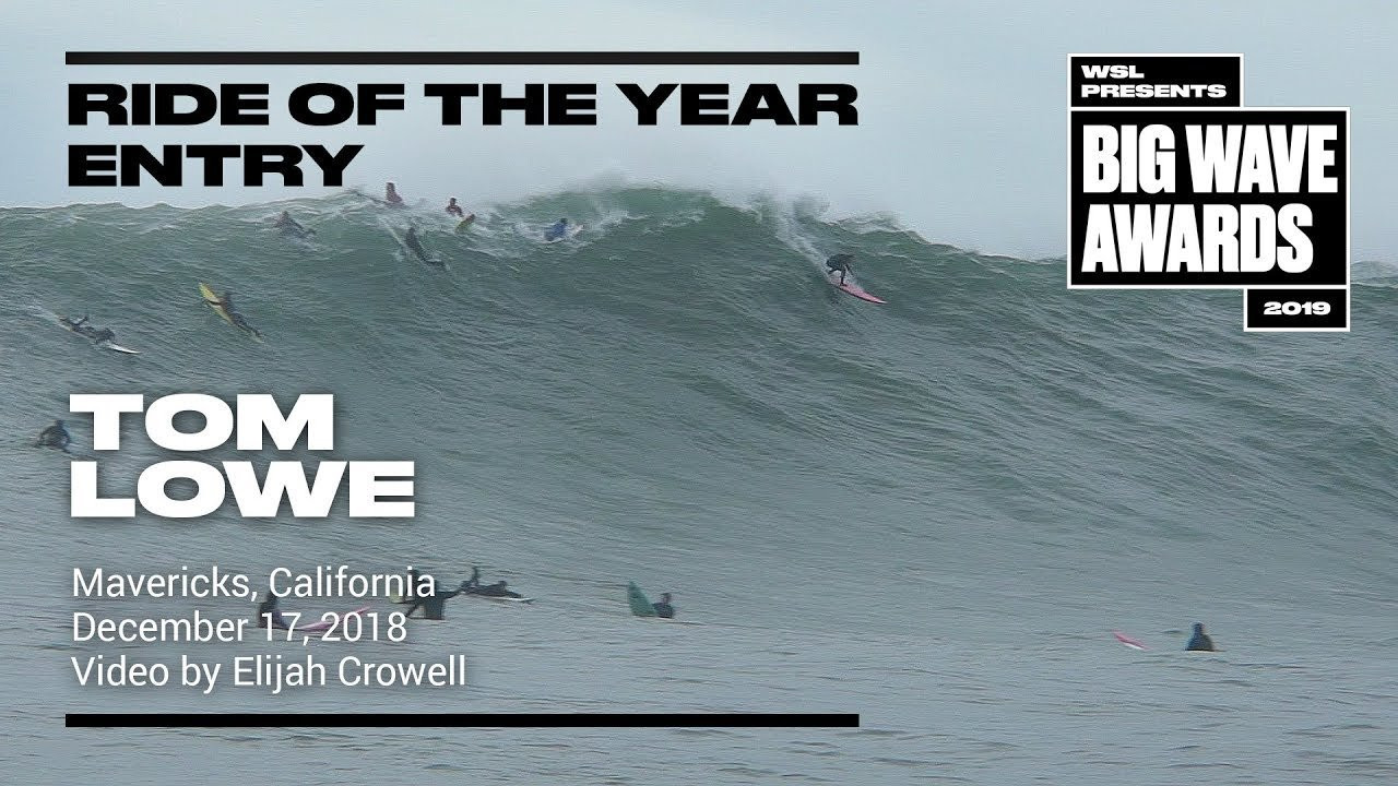 Tom Lowe (St. Ives, Cornwall, United Kingdom) scores a massive peak and makes it to the bottom before getting detonated at Mavericks, California on December 17, 2018. Video by Elijah Crowell. An entry in the Ride of the Year Award category of the 2019 WSL Big Wave Awards. For more information see An entry in the Ride of the Year Award category of the 2019 WSL Big Wave Awards. For more information see www.WorldSurfLeague.com/bigwaveawards