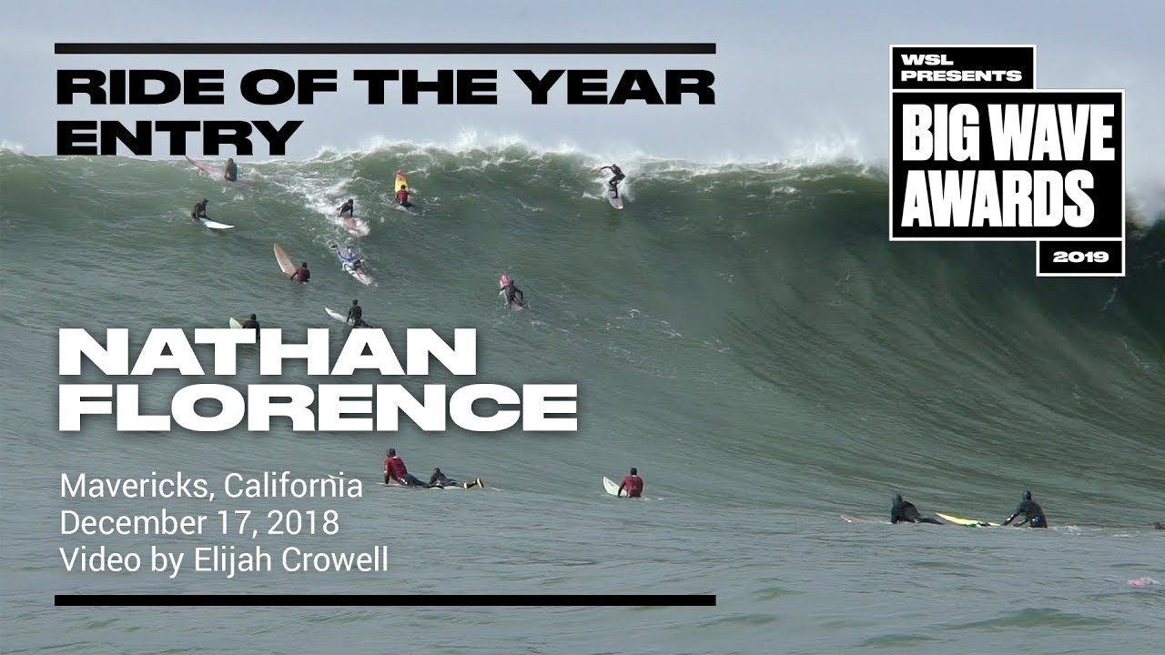 Nathan Florence (Haleiwa, Hawaii, USA) faces down a bomb at Mavericks, California on December 17, 2018. Video by Elijah Crowell. An entry in the Ride of the Year Award category of the 2019 WSL Big Wave Awards. For more information see An entry in the Ride of the Year Award category of the 2019 WSL Big Wave Awards. For more information see www.WorldSurfLeague.com/bigwaveawards