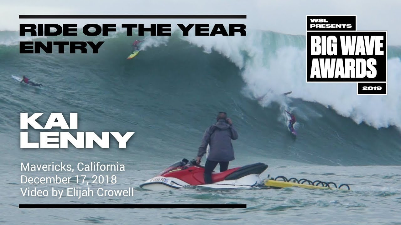 Kai Lenny (Paia, Hawaii, USA) dodges all manner of carnage and pulls into a clamping tube at Mavericks, California on December 17, 2018. Video by Elijah Crowell. An entry in the Ride of the Year Award category of the 2019 WSL Big Wave Awards. For more information see An entry in the Ride of the Year Award category of the 2019 WSL Big Wave Awards. For more information see www.WorldSurfLeague.com/bigwaveawards