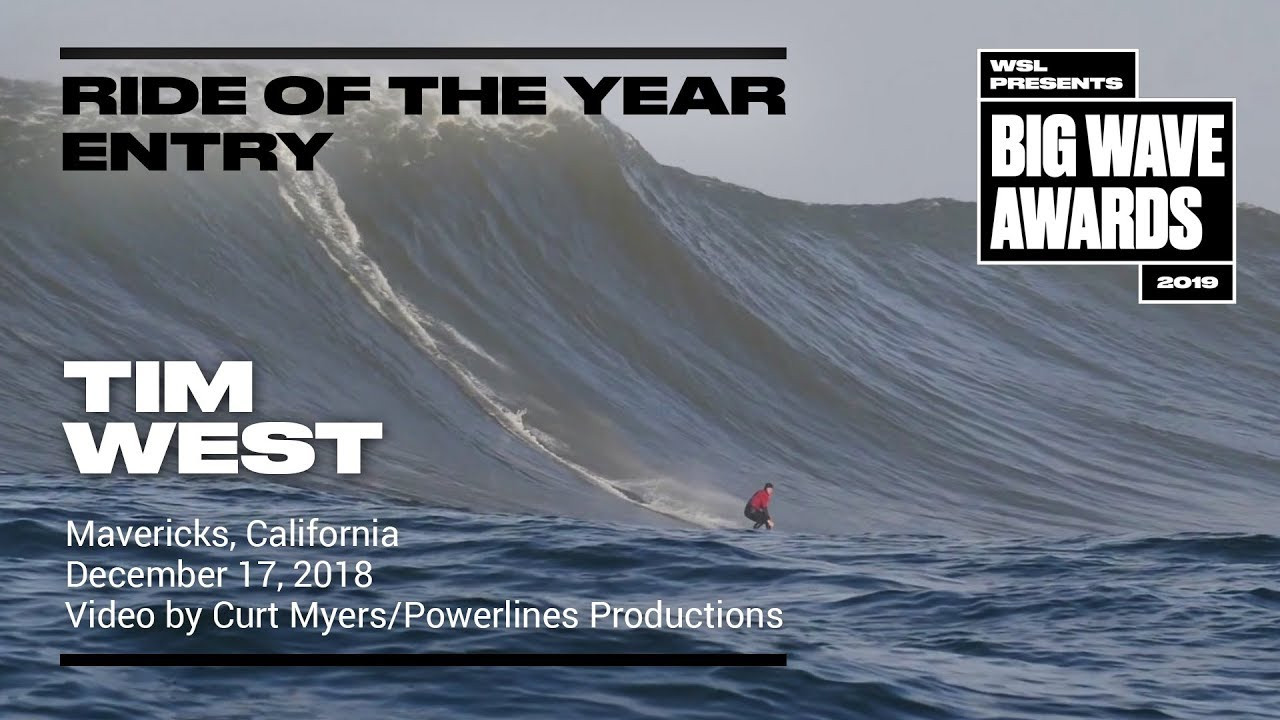 Tim West (Montara, California) tows into an early morning eye opener to get the day started at Mavericks, California on December 17, 2018. Video by Curt Myers. An entry in the Ride of the Year Award category of the 2019 WSL Big Wave Awards. For more information see www.WorldSurfLeague.com/bigwaveawards