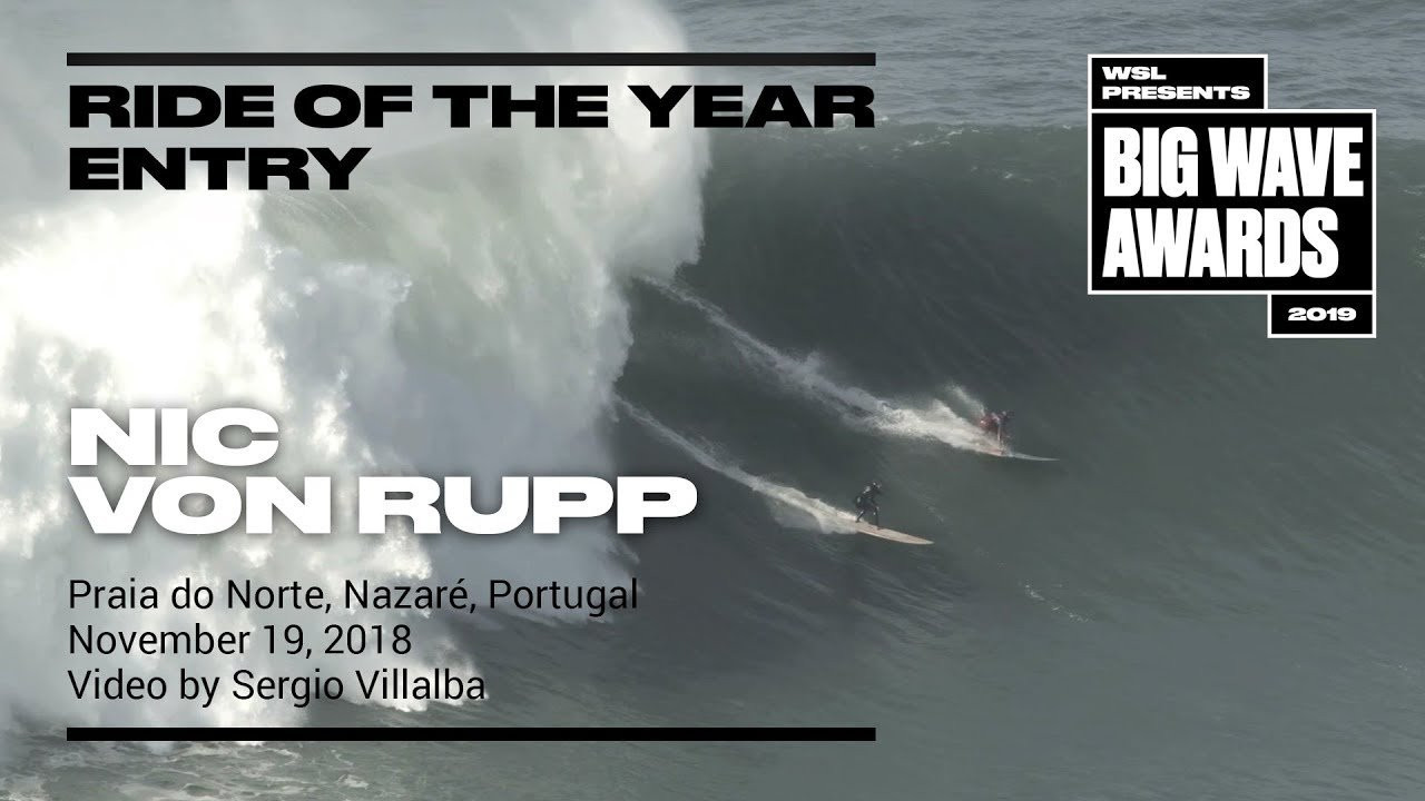 Nic Von Rupp (Sintra, Portugal) paddles into a tall lefthander (behind Lucas Chianca) at Praia do Norte Nazaré, Portugal on November 19, 2018. Video by Sergio Villalba. An entry in the Ride of the Year Award category of the 2019 WSL Big Wave Awards. For more information see www.WorldSurfLeague.com/bigwaveawards