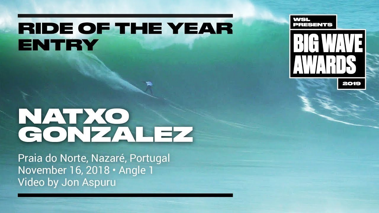 Natxo Gonzalez (Plencia, Pais Vasco, Basque Country) backdoors a powerful section and scores a perfect 10 during the Nazaré Challenge Big Wave Tour event at Praia do Norte, Nazaré, Portugal on November 16, 2018. Video by Jon Aspuru. An entry in the Ride of the Year Award category of the 2019 WSL Big Wave Awards. For more information see www.WorldSurfLeague.com/bigwaveawards