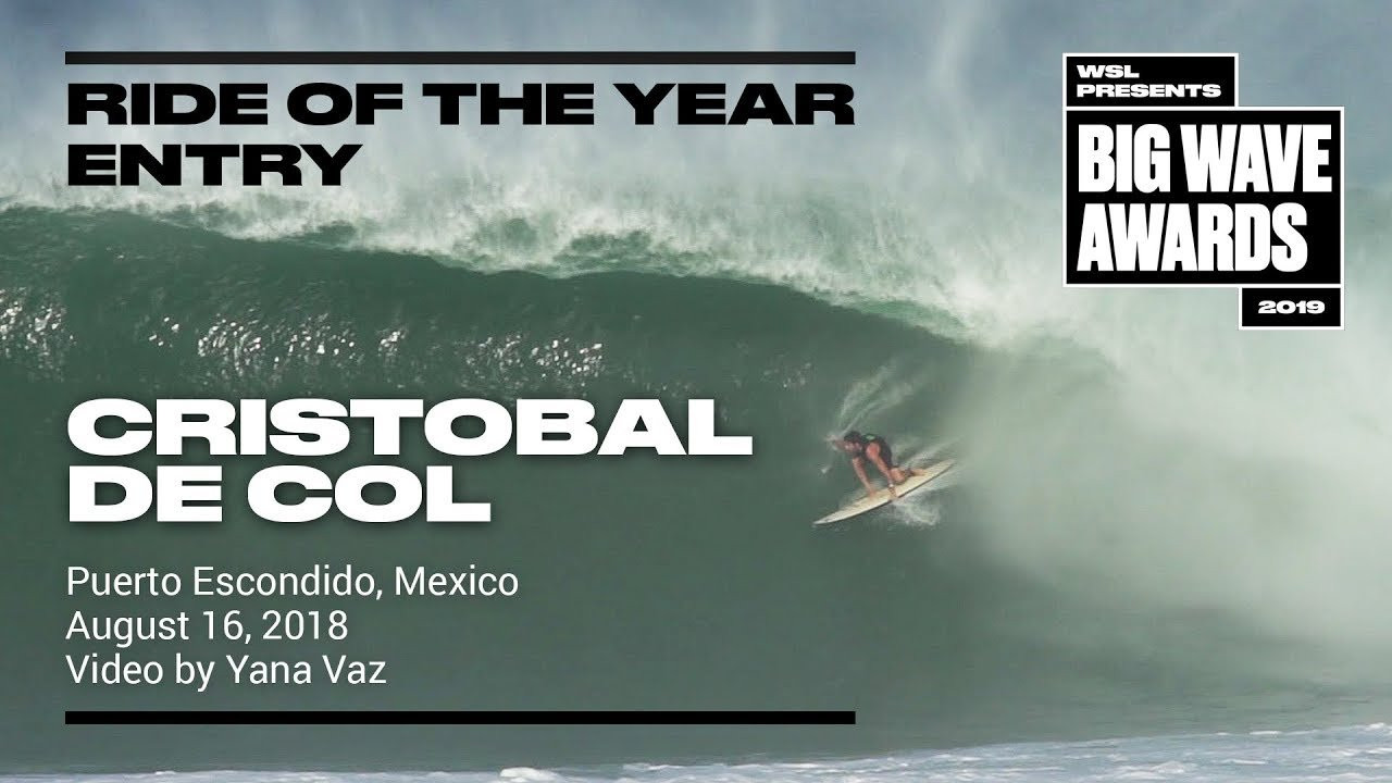 Cristbal de Col (Punta Hermosa, Peru) grabs rail and gets a deep backside piping at Playa Zicatela, Puerto Escondido, Mexico on August 16, 2018. Video by Yana Vaz. An entry in the Ride of the Year Award category of the 2019 WSL Big Wave Awards. For more information see www.WorldSurfLeague.com/bigwaveawards