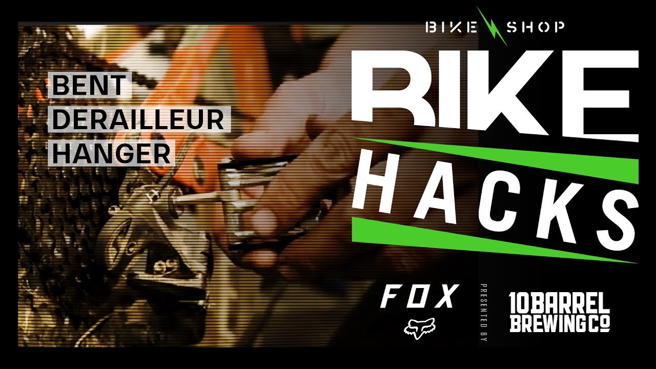 TODAY’S DERAILLEUR HANGERS ARE THICK, STRONG, AND HARD TO STRAIGHTEN. IF YOU BEND ONE ON THE TRAIL, AND YOU’VE STILL GOT SOME WORKING GEARS, IT MIGHT BE BEST TO LEAVE IT ALONE UNTIL YOU CAN REPLACE IT. BUT IF YOU’VE JUST GOT TO GET IT BACK TO NORMAL, HERE ARE SOME TIPS.