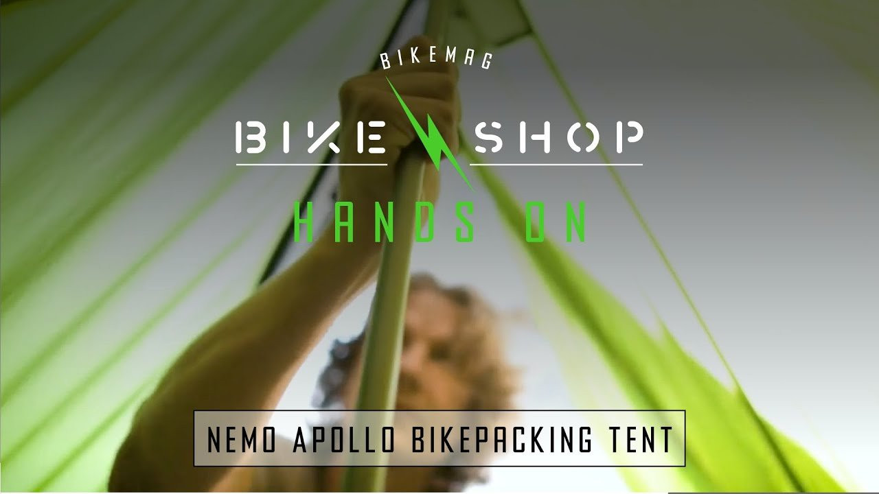 We go into the Bike Shop to check out the ultralight Nemo Apollo tent, which retails for $250.