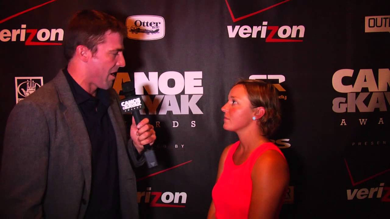 C&K Senior Editor Joe Carberry interviews Female Paddler of the Year nominee Adriene Levknecht at the Canoe & Kayak Awards.