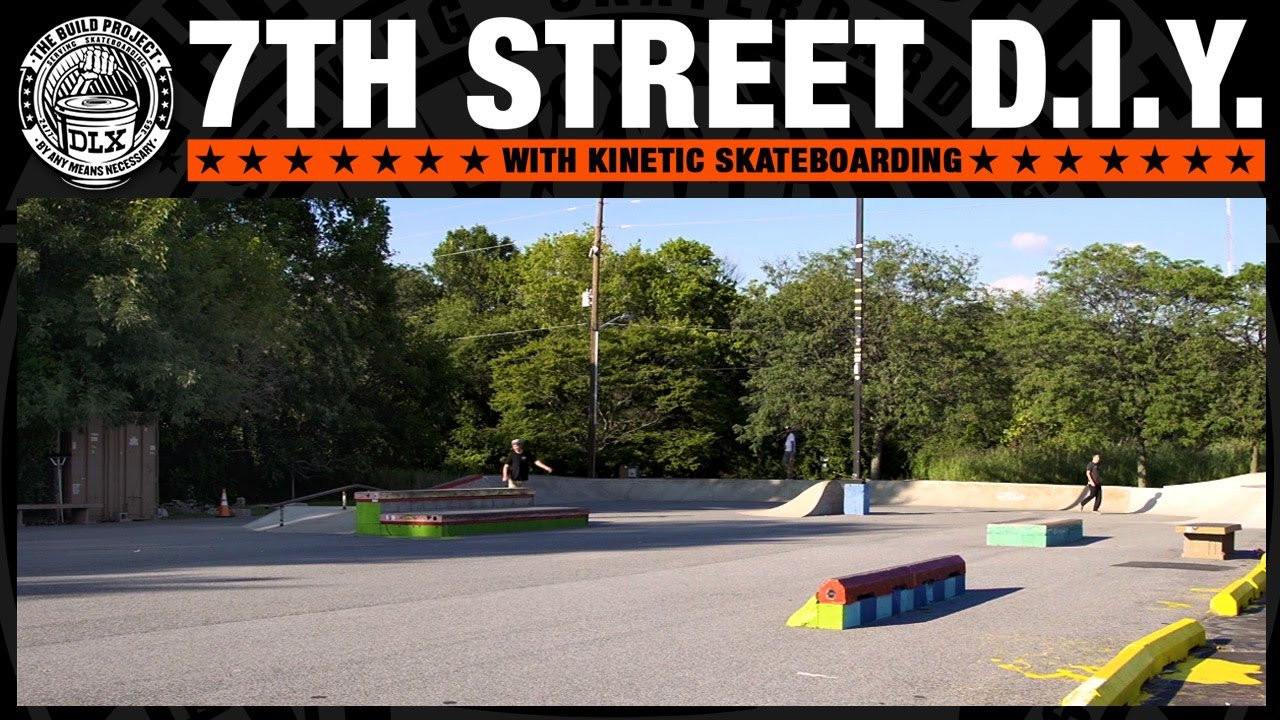 Brannon John and Ben Jones, the owners of Kinetic Skateboarding in Wilmington, DE, started small with a couple flat bars and built 7th Street into a full DIY skatepark.<br />http://www.dlxsf.com/thebuildproject/blog.html