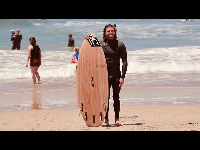 More here: https://bit.ly/DanMannTwiceBaked Timmy Reyes spent the last two weeks looking for bad waves, and couldn't find any, because Huntington Beach was having its first round of south swells of the season, with maxing conditions. He finally found the small surf he wanted this week, and he trimmed in Timbertek for the first time on Dan Mann's 'Twice Baked' Shape.