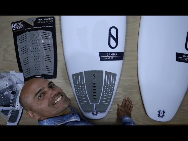 Slater Designs traction is made from algae, so when you set up your Gamma with front and back foot pads, you are contributing about 56 gallons of filtered water to natural habitats that need it. <br /><br />How? Our friends at Bloom Foam use advanced machines to pull algae riddled water out of ponds and lakes that are at risk of toxic algal blooms. Then they separate the algae from the water and use it to make flexible foams that become the traction pads we surf on. The clean water, free of algae, is then returned back to the environment. <br /><br />See more of our favorite traction ever by clicking here: https://firewiresurfboards.com/traction/