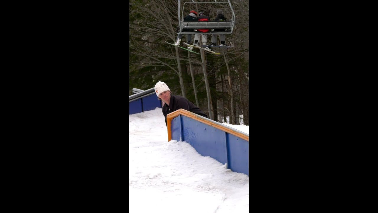 Rail king Jesse Augustinus making it look easy during #RedBullSlideInTour Stop 3 at Sugarbush Resort!