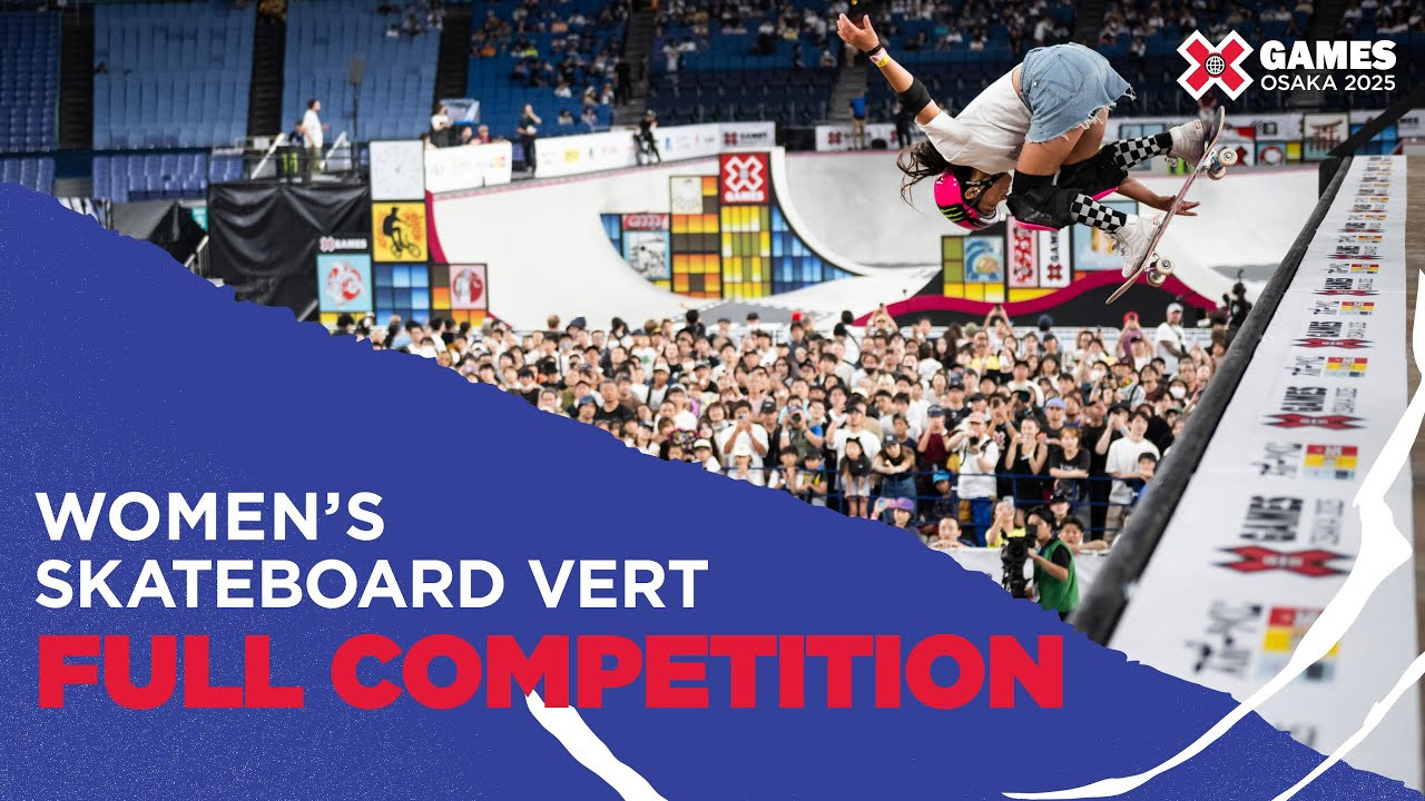 Watch the full Women’s Skateboard Vert competition from X Games Osaka 2025 in Japan!<br /><br />How medal event is judged:<br />Playoffs: 1 heat of 8 athletes with 2 runs each (0:30 seconds maximum per run), best run counts. Runs will be scored 1-100. Athletes ranked 1-4 will advance to the final.<br />Finals: Athlete scores are reset to zero after playoffs. 1 heat of 4 athletes with 2 runs each (0:30 seconds maximum per run), best run counts. Runs will be scored 1-100. <br /><br />Vert is a style of skateboarding that involves performing tricks on a large U-shaped ramp called a halfpipe or vert ramp. The rider gains speed by pumping up and down the ramp, building momentum for aerial maneuvers that can reach heights exceeding 10 feet. Skaters perform a variety of tricks, including spins, flips and grabs, while soaring through the air above the ramp. Skateboard vert requires a combination of speed, agility and courage, as riders must maintain control while executing complex aerial maneuvers at high speeds. In contests, skaters perform a series of tricks, with judges awarding points based on the difficulty, execution and overall style.<br /><br />#XGames #XGamesOsaka #XGamesJapan #Skateboarding
