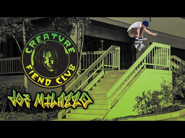 If you've seen this Lunatic's Fringe in the latest Thrasher Magazine (June '21 cover date), you know Joe will put a serious hurtin' on any spot you put in front of him! With that laser-sharp, All Terrain capability, he's always on the hunt for his next victim - Pool, Curb, Ledge, Rail, Bank, Hill, Gap - Don't matter. We are proud to unleash Joe Milazzo’s Fiend Club part to the World! <br /><br />Subscribe to CreachTube: http://bit.ly/CreachTube <br />Fiend: Joe Milazzo: https://www.instagram.com/milazzo_joe<br />Video: Chris Varcadipane: https://www.instagram.com/chrisvarcadipane<br /><br />LURK WITH US:<br />Shop: https://www.nhsfunfactory.com/creature-skateboards<br />YouTube: http://bit.ly/CreachTube <br />Facebook: https://www.facebook.com/CreatureSkat...<br />Instagram: https://instagram.com/creaturefiends/ <br />Twitter: https://twitter.com/creaturefiends <br /><br />#CreatureSkateboards #Skateboarding #CreachTube