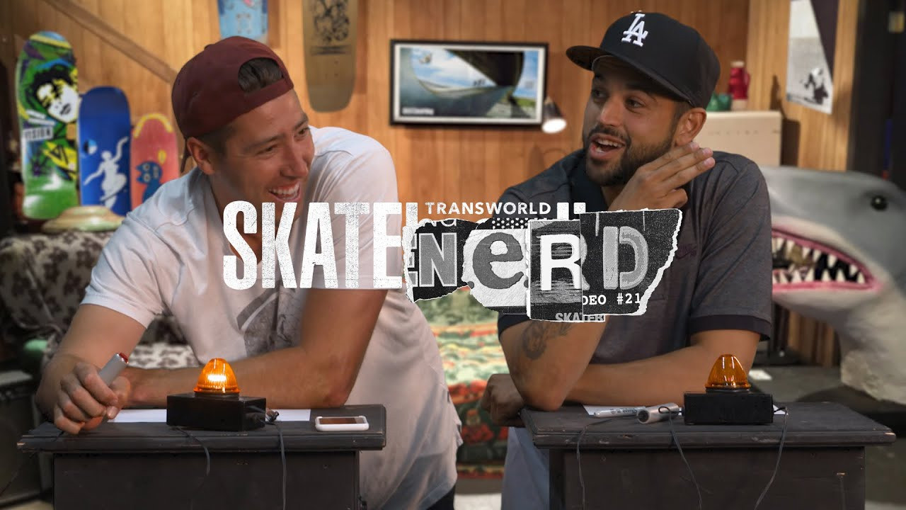 Old pals and TransWorld SKATEboarding video alumni Mikey and P-Rod go head to head in the Skate Nerd studio. Find out who knows more useless skate knowledge.