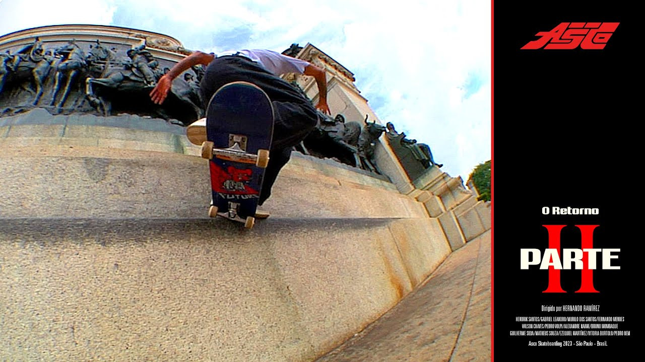 A segunda parte do Retorno.<br />Dirigido por: Hernando Ramirez.<br />Skatistas: Hendrik Santos, Gabriel Leandro, Murilo dos Santos, Fernando Mendes, Wilson Chaves, Alexandre Naime, Pedro Volpi, Bruno Mombaque, Guilherme Silva, Nicolás Céspedes, Luis Moschioni, Ben10, Ezequiel Martínez, Matheus Souza, Vitoria Bortolo e Pedro Nem.<br />Música: <br />Popurri Juan Gabriel por PANDORA<br />Rosas e Tigres por GANG 90<br />Evidências por CHITÃOZINHO E XORORÓ<br /><br />Asco Skateboarding 2023 - SãO Paulo - Brasil.