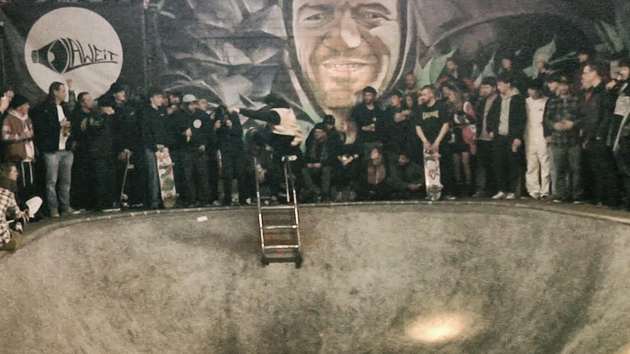 Filmed / edited by Harry Billiet <br />Additional filming by Griffhin<br />Music by Barno Koevoet "Fight Me Boomer" & "Dancin ina di Dark"<br /><br />Full article at: https://www.confuzine.com/2022/03/24/chateau-melle-squat-pool-belgium/<br /><br /><br />"For those who don’t know, this bowl was built by the Concrete Dreams crew in a squat in Melle in an old swimming pool with the original pool coping to make some proper noise!<br /><br />We from Jean Jaques and Vans were honored to organize a bowl jam together during the final party at this unique location. We were blasting 90’s sing along songs through the speakers around the bowl who overwhelmed the punk rock and metal bands who were playing in the same room. So people were dancing in this 90’s vibe around the skateboarding madness that was going on in the bowl whilst other people were crowd surfing five meters further - what a mix!<br /><br />It was a magical evening, listed as legendary for those who were lucky enough to be there. Thanks a lot to everybody from the squat to make this happen. Massive respect for you all!<br /><br />Peace!" - Benne / Jean Jaques