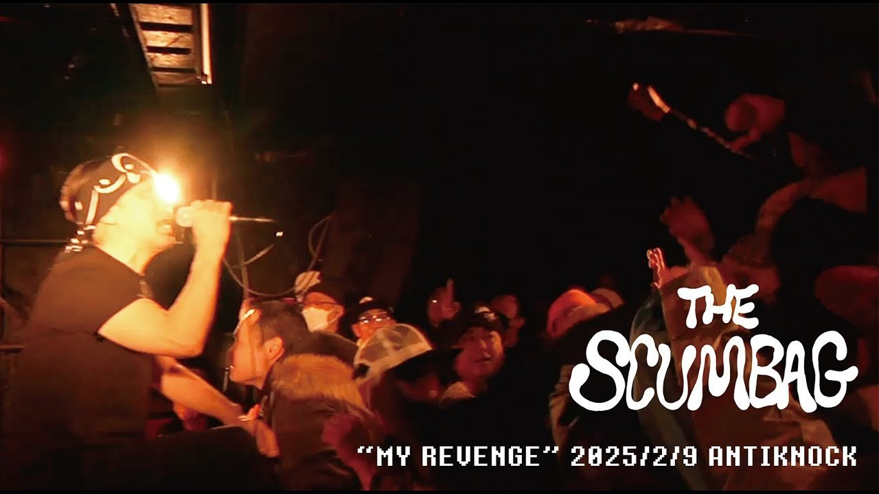 2025年2月9日（日）新宿ANTIKNOCK “POSSESSED TO A BLAST.”<br /><br />THE SCUMBAG are<br />WAKA<br />TAKESHI<br />HIROYUKI OTSUKA<br />TOSHIAKI UCHIKOSHI<br /><br />MOVIE BY: @_morningboner<br /><br /><br />■SCUMBAG LAST TOUR with SiC■ ⁡ <br />THE SCUMBAGはこのツアーをもって再結成活動を終了します。<br /><br />2025/04/18(金) 豊田市 滑板洞 @kappadou_skate <br />OPEN:18:00 START:19:00 DAY:2000YEN(+D) <br /><br />SCUMBAG <br />SiC <br />SOCIAL PORKS <br />Green cold sweet sugar Z <br />ARTWORK BY @lo5m0chi5 ⁡ <br /><br /><br />2025/4/19(土) 名古屋 HUCK FINN <br />If I can’t dance,I don’t want to be part of your revolution <br />OPEN:12:30 START:13:00 ADV3000YEN DAY3500YEN <br /><br />SCUMBAG <br />SIC <br />RYDEEN <br />LIFE <br />rotary beginners <br />OUT OF TOUCH <br />新宿アウトロー <br />共同戦線(FURAN&D-STARVE) <br />lowcard de la morte <br />chaos channel <br />reality crisis <br />おかわりカルボナーラ <br />DJ <br />Bunter <br />HIroyuki <br />HANAI <br />DJ豊年町ブルース ⁡ <br /><br /><br />2025/04/20(日) 大阪 HOKAGE <br />OPEN:18:30 START:19:00 ADV:3000YEN DAY:3500YEN(+D) <br /><br />SCUMBAG <br />SiC <br />MASTERPEACE <br />DOUBLE BOGGYS<br /><br />#japanesehardcore #skatepunk #skaterock #hardcorepunk <br />#punkhardcore #hardcorevinyl <br />#80shardcore #punkrecords <br />#ハードコアパンク #possessedlabel