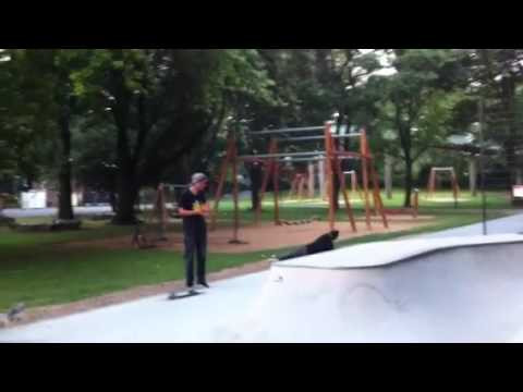 Jan Wermes. Backside air over the volcano under the bridge in Cologne, Germany. Zoo Bridge