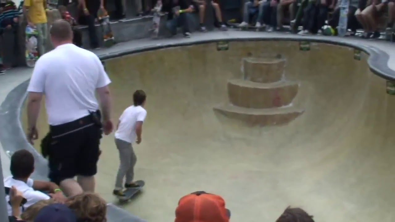 The semi-finals and finals were close to not happening in the 'backyard bowl' as the ominous gray clouds burst, soaking the bowl. The crowd retreated to the beer tent which was overflowing. Talks of moving the finals to Brygerriet soon passed as clouds turned to clear sunny skies and with some help with some mopping to soak up the rain, the bowl was miraculously dry within 30 minutes or so, and the show continued... check confusionmagazine.com for photos of the bowl blowout! <br /> <br /> If youtube banned this in your country go to:<br /> http://vimeo.com/19827331